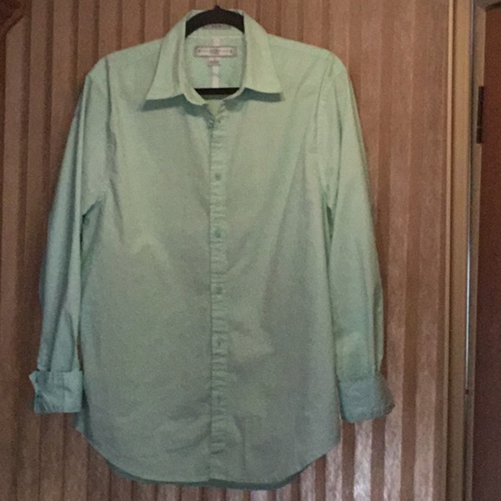 Men’s button up dress shirt. Light teal. Size L